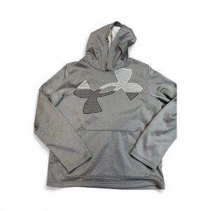 Boys Under Armour Coldgear Grey Hooded Sweatshirt Size Youth Large